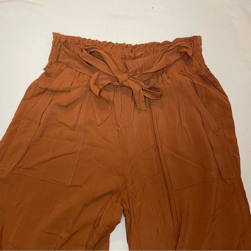 Vanilla Star Burnt Sienna Paper Bag Waist Trousers Size M